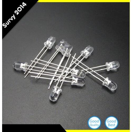2pcs Through Hole 5mm UV led diode light beads 365nm Round headlights