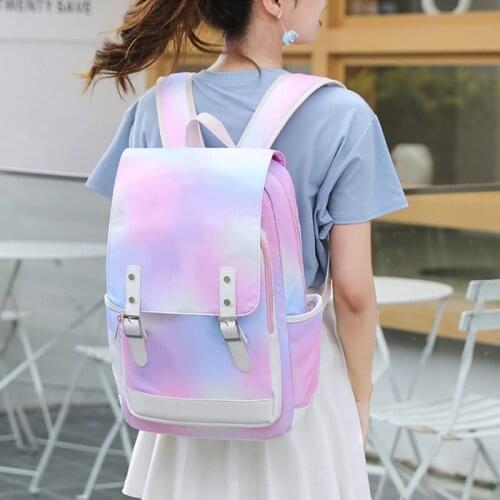 2021 Hot Sale Nylon Backpack Female Student School Bags for Teenage Girls Backpack Lightweight Travel Backpacks Waterproof