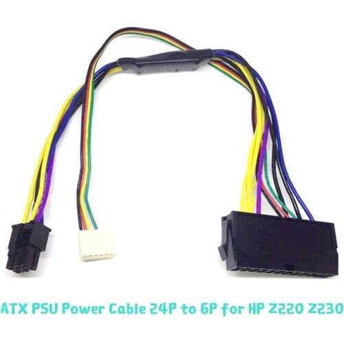 24Pin To 6Pin Plastic ATX PSU Power Supply Cable Fit HP Z230 Z220 SFF Mainborad