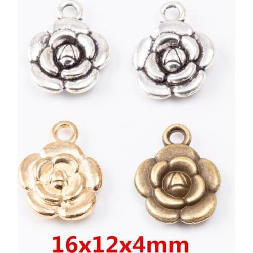 25pcs flower Pendant Bright Zinc Alloy Fit Bracelet Necklace DIY Metal Jewelry Findings 6433