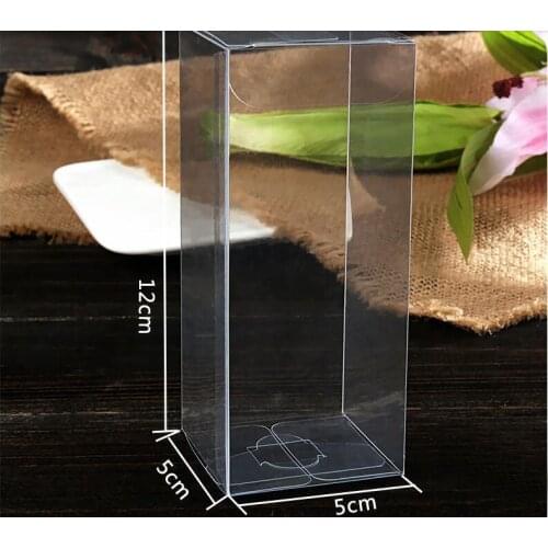 30pcs 5*5*12cm clear plastic pvc box packing boxes for gifts/chocolate/candy/cosmetic/crafts square transparent pvc Box