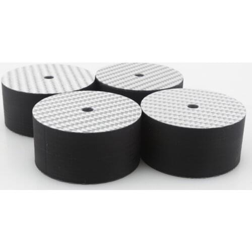 Audiocrast 40x20mm Silver 5K Carbon Fiber Speaker Isolation Spike Base Pad Shoe Feet, Hifi Audio chassis