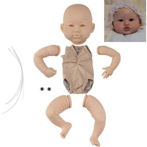56CM Realistic Vinyl Reborn Baby Doll Kit 22 Inch Lifelike Newborn Unpainted Unfinished Doll Parts DIY Blank Dolls Kit Toy