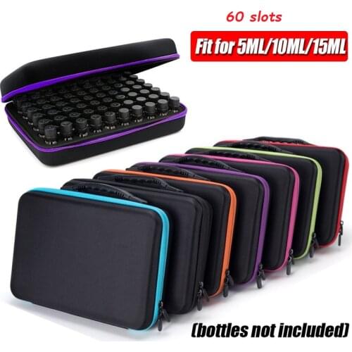 Essential Oil Case 60 Bottles 10/15ML Perfume Oil Essential Oil Storage Box Travel Portable Carrying Holder Nail Polish Collect
