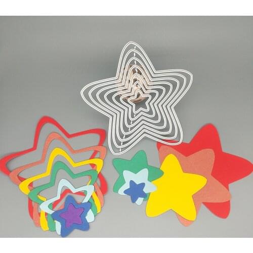 7-layer pentagonal set of star metal cutting die, scrapbook, photo album, greeting card, DIY decoration, handmade artwork