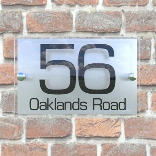 Customized 200x140mm House number,Apartment number，door number Acrylic House Nmber Sign wall plaque / Double layer / Door Signs