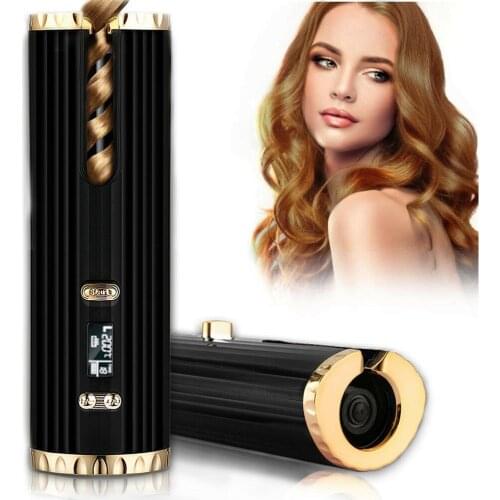 Cordless Automatic Hair Curler Iron Wireless Curling Iron LCD Display Hair Tool USB Rechargable Air Curler Waves Curling Styler