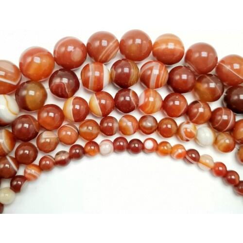 Free delivery Wholesale Natural Stone Red Stripes Agates Beads For Jewelry Making DIY Bracelet Necklace 4/6/8/10/12 /14 mm Stran
