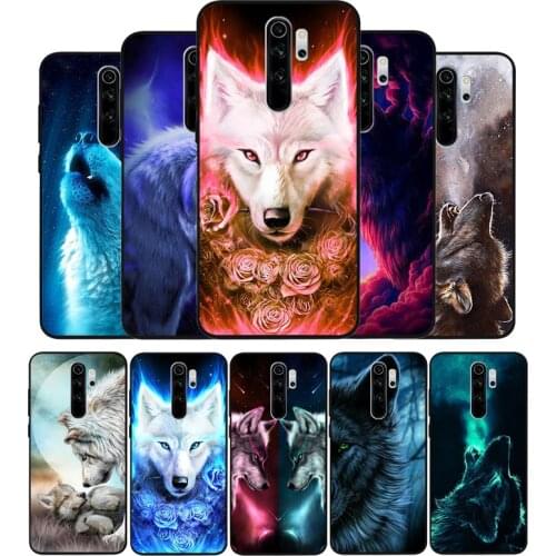 Animals Wolf black Silicone Phone Case For Redmi note 9 8 7 Pro S 8T 7A Cover