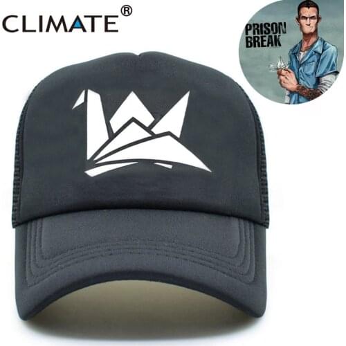 CLIMATE Prison Paper Crane Black Trucker Caps Fox River Summer Cool Cap Break Michael Scofield Fans Mesh Summer Trucker Caps Hat