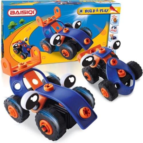 DIY Children Interactive Building Block Concept Car Hand-eye Coordination Variety Assembly Screw Toys Model Gift Collection