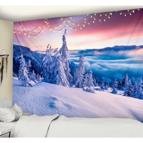 Psychedelic scene wall tapestry Christmas fireplace home decoration tapestry Christmas tree Bohemian large size tapestry