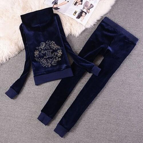 Two Piece Set Women Velet Spring Fall Outfits Activewear Fitness Elastic Hooded Top Matching Set Tracksuit Female S-2XL