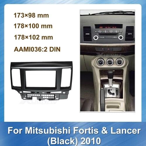 Refitting Radio Fascia for Mitsubishi Fortis Lancer Black 2010 2DIN Car Audio DVD Frame Dash Panel Mount Adaptor Bazel Plate