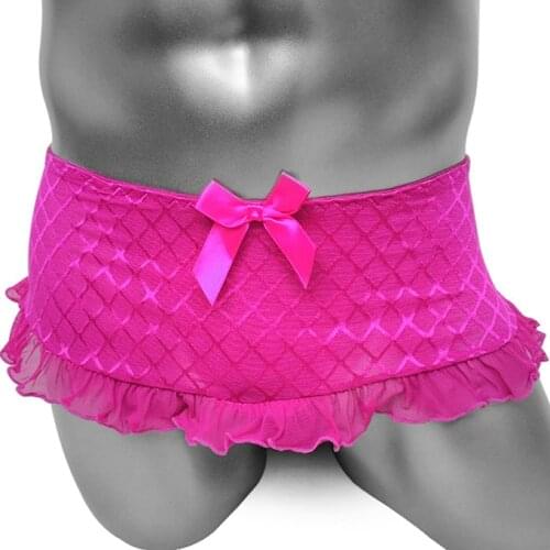 Lace Sissy Thong Panites Skirted Gay Sexy Underwear Mesh High Quality Lingerie Underpants G String Penis Pouch Inside Underwear