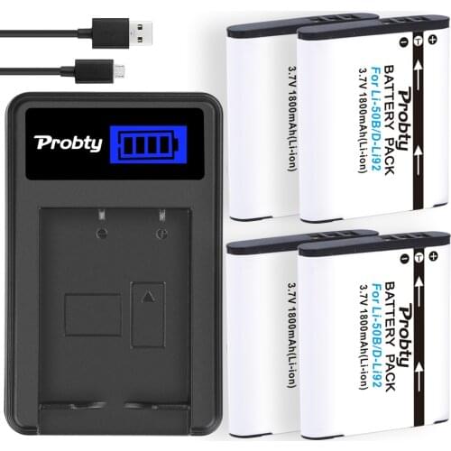 Li-50B Battery + Charger for OLYMPUS Stylus Tough 1030 SW Tough 6000 Tough 8000 mju 1010 mju 1020 mju 1030 SW Mju 1040