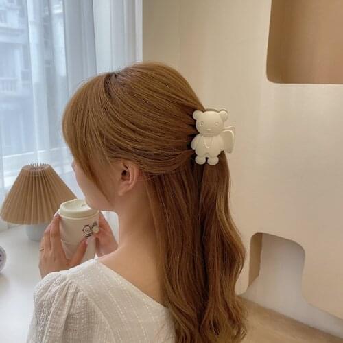 Mini Bear Hair Claw For Women Girls Acrylic Hair Accessories Sweet Hair Claw Clips Crab Simple Hair Clamps Chic Hair Clip