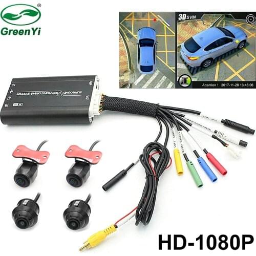 New Car 3D Surround View Monitoring System DVR Recorder 360 Degree Driving Bird View Panorama Cameras 4-CH Video Monitor System