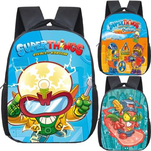 New! Superzings 7 Backpack Kids Cartoon Kindergarten Bags Children SuperThings School Bag Boys Girls Preschool Backpacks Mochila