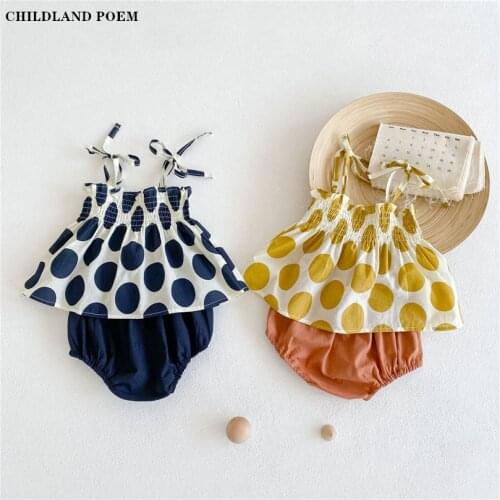 Baby Girls Clothes Summer Newborn Baby Clothes Set For Girl Polka Dot Vest + Short 2 pcs Baby Outfits Infant Toddler Clothing