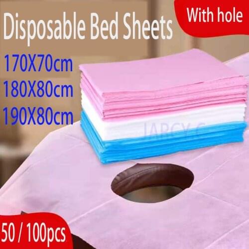 Disposable Bed Sheets Bedroom Massage Table Cover Waterproof Non-Woven Fabric Breathable Solid Beauty Salon Spa Tattoo Hotel