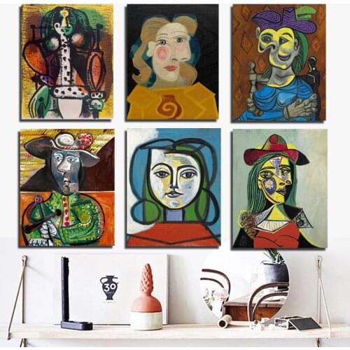 Pablo Picasso Poster Vintage Abstract Canvas Painting Living Room Home Decoration Modern Wall Art Oil Painting Posters Pictures