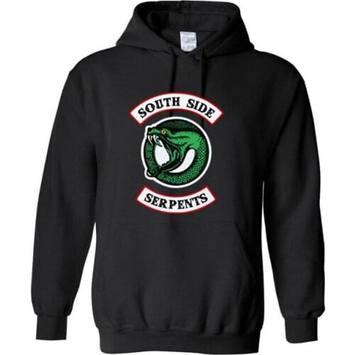 Riverdale SOUTH SIDE SERPENTS Snake Casual Hoodies Men Fashion New Patchwork Hooded Sweatshirt Coat Mens Hoodies Sportswear