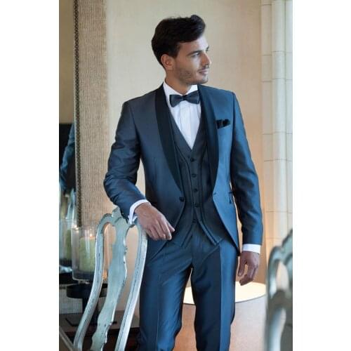 Blue Groom Wear Tuxedos Mens Wedding Suits Tuxedos for Men Tuxedos & Tailcoat Groom Wear for Weddings & Events