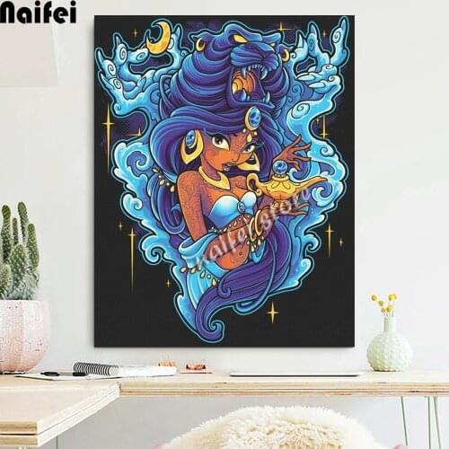 Fairy Cartoon Girl,Monster Full Square 5D Diy Round Diamond Painting Diamond Embroidery Cross Stitch Home Decoration Painting