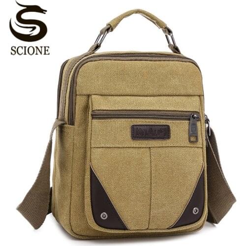 2020 Mens Canvas Crossbody Bag Vintage Men Messenger Bags High Quality Brand Flap Handbag Retro Business Shoulder Bags XA116M