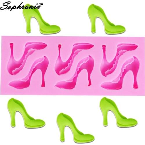 10PCS/SET M219 DIY High Heel Shoes Silicone Mold Resin Candle Mold Party Fondant Cake Decorating Tools Chocolate Gumpaste Mould