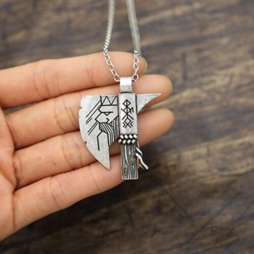 12pcs Retro Slavic Viking Axe Pendant Necklace Irish Knot Men Rune Jewelry