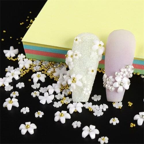 2g Acrylic Flower Nail Art Decoration Mixed Size White Rhinestones Silver Gem Manicure Tool Accessories For Diy Nail Design