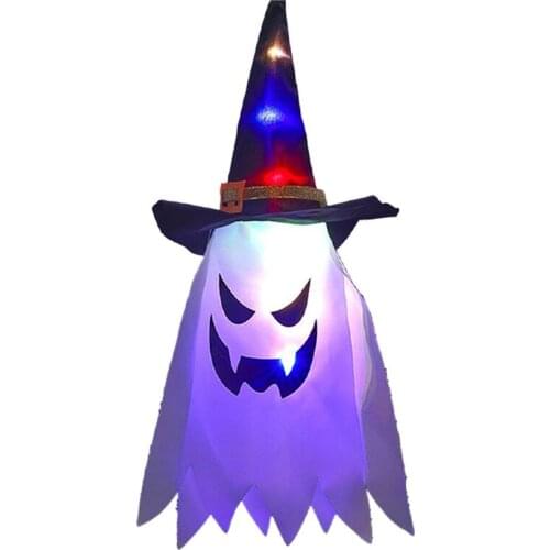 5Pcs Glowing Halloween Holiday LED Lights Witch Hat Ghost LED Lights Garden Hotel Halloween Party Decorative Lamp