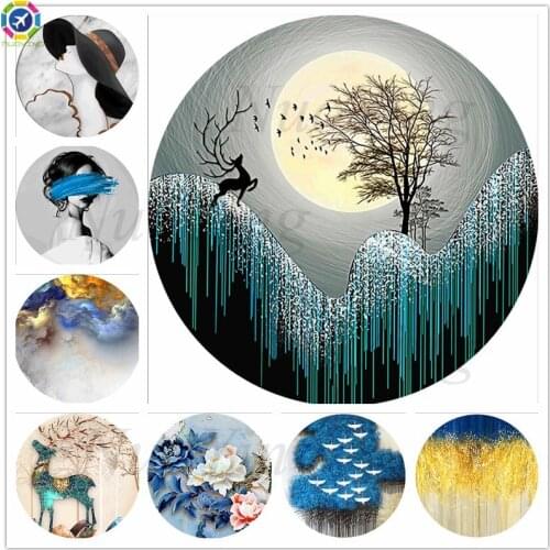 5d Diamond Painting Elephant Landscape Flowers Round Border Art Deco Painting Diy Diamond Embroidery Christmas Theme Gift