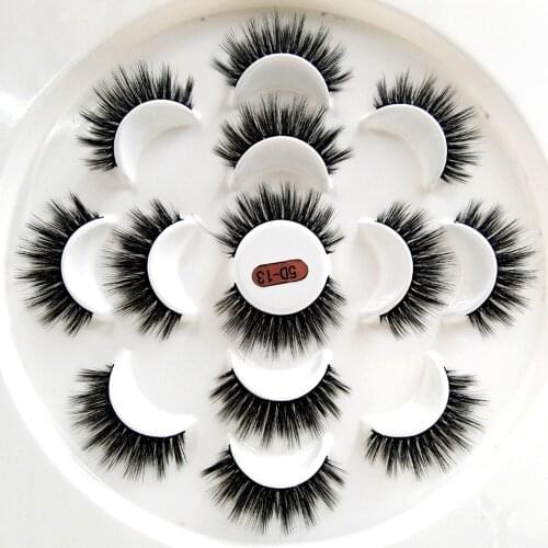 7pcs Eyelashes Mink Eyelashes Natural Long Strands Cruelty Free High Volume Fake Mink Lashes Soft Dramatic Eye lashes Makeup