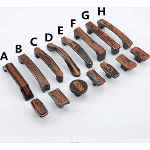 96 128mm American Retro Style Black Antique Copper Kitchen Cabinet Dresser Door Handle Wood Grain Drawer Cupboard Knob Pull ORB