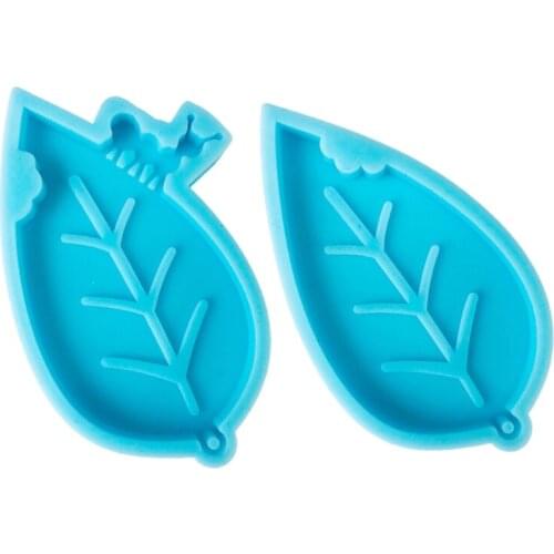 Ant Leaf Earrings Epoxy Resin Mold DIY Keychain Necklace Pendant Silicone Mould K3ND