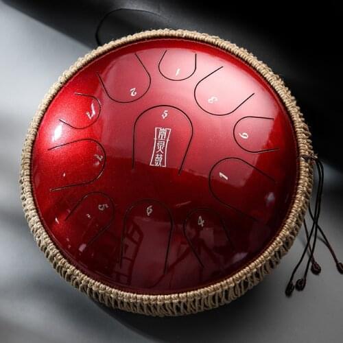 HluruB Titanium steel tongue drum Percussion tambourine Musical instrument Ethereal 11notes 12.5inch C tuning Handpan Meditation