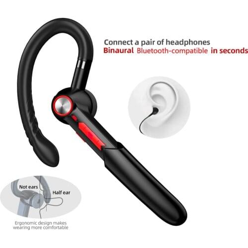 ME-100 Bluetooth 5.0 Headphones Ear-Hook Handsfree Wireless Business Headset Drive Call Sports Earphones For iPhone 12