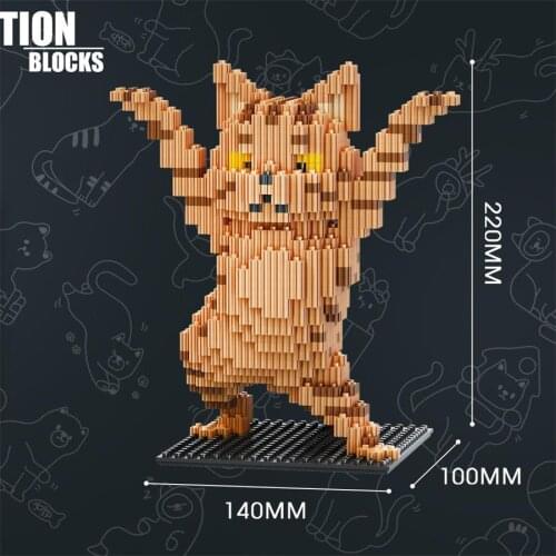 Linkgo Connection Blocks DIY Animal Building Bricks Micro Lovely Cat Collection Auction Juguetes Kids Toy Girl Present 68296
