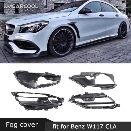 For Benz CLA Class W117 CLA200 CLA220 CLA45 AMG 2016-2018 Front Bumper Fog Lamp Grills ABS Air Vent Trim Covers Car Styling