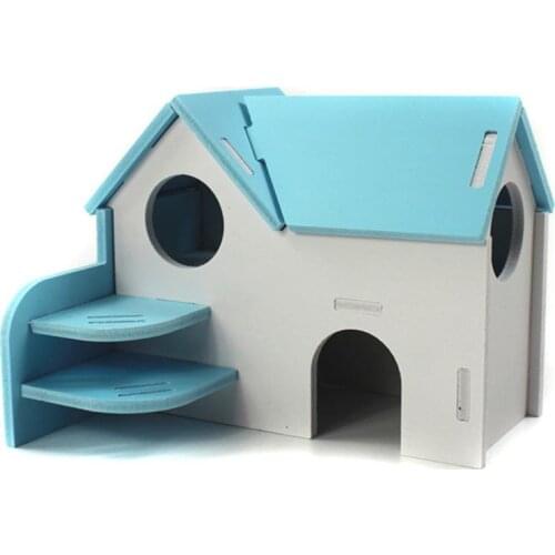 Hamster Hideout House Plastic Small Pet Gerbils Climbing Playing Villa Hut Hideout Exercise Toy For Rodent Rat Guinea Pig Gerbil