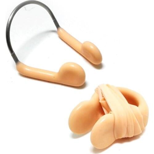 E1083/5 New Soft comfortable Durable Nose Clip for Swimming & Diving elastic adjustable Silicone nose clip with rope nose clip