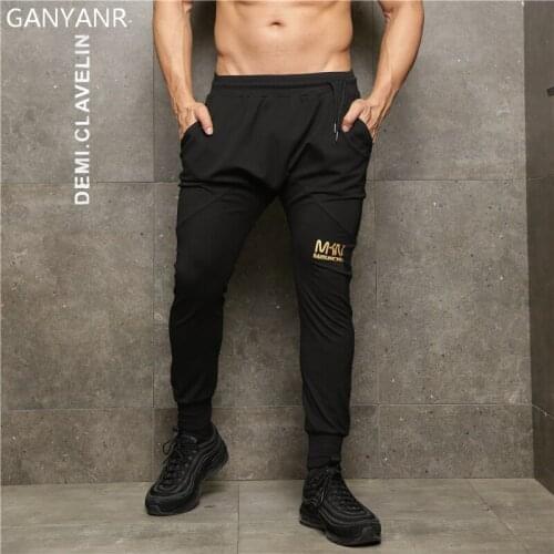 GANYANR Running Pants Men Sport Leggings Basketball Training Trousers Long Jogging Gym Fitness Athletic Football Sportswear Slim