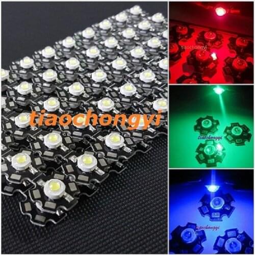 Hot 100 pcs 1W 3W High Power red green Blue Royal blue LED with 20mm star PCB New