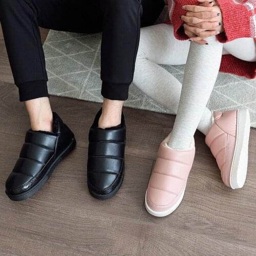 Cotton Slippers Women Winter Indoor Home Slippers Warm Cotton Shoes Wrap heel Plush Polychromatic Cotton Shoes For Women