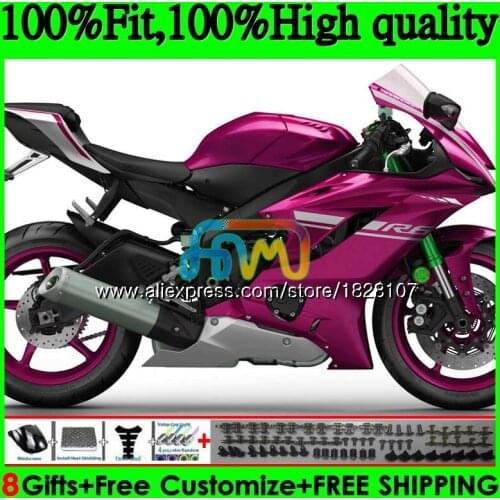 Injection OEM For YAMAHA YZF600 YZF R6 YZFR6 17 18 19 118BS.18 YZF 600 Gloss rose hot R 6 YZF-600 YZF-R6 2017 2018 2019 Fairings