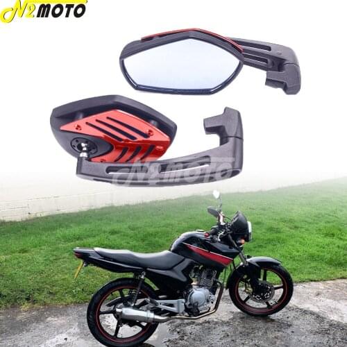 2PCS ABS Motorcycle 8mm/10mm Red Rear View Mirror Side Mirrors for Harley Chopper Cafe Racer Cruiser Yamaha Suzuki Scooter Honda