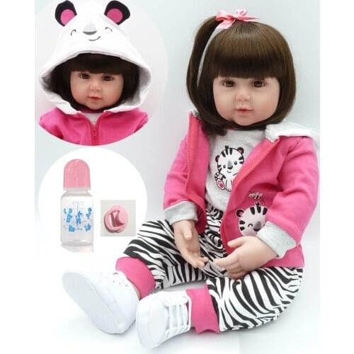 NPK DOLL 60cm big 6-9Month reborn tollder doll Adorable girl Lifelike newborn Baby Bonecas Bebes reborn kid toy gift l.o.l
